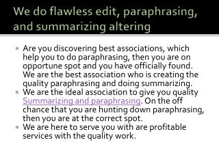 Summarizing Paraphrasing