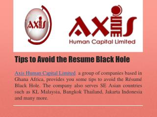 Tips to Avoid the Resume Black Hole
