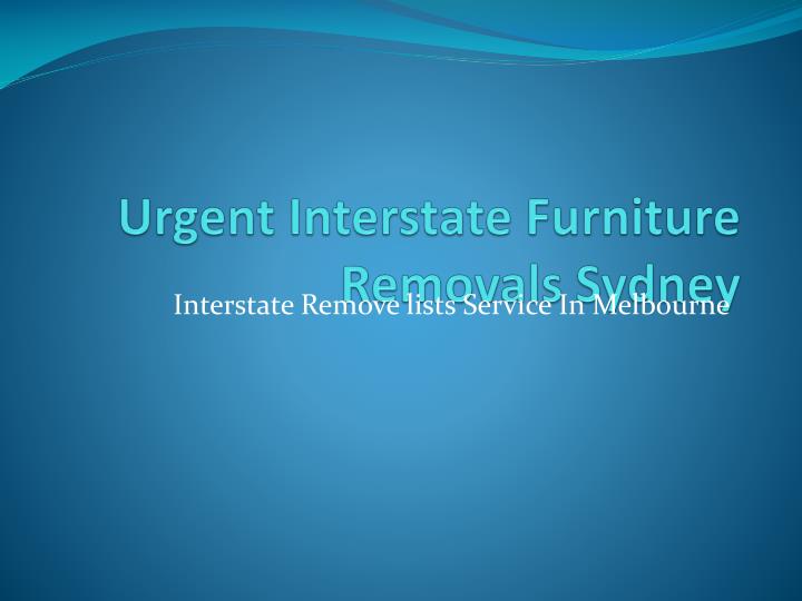 urgent interstate furniture removals sydney