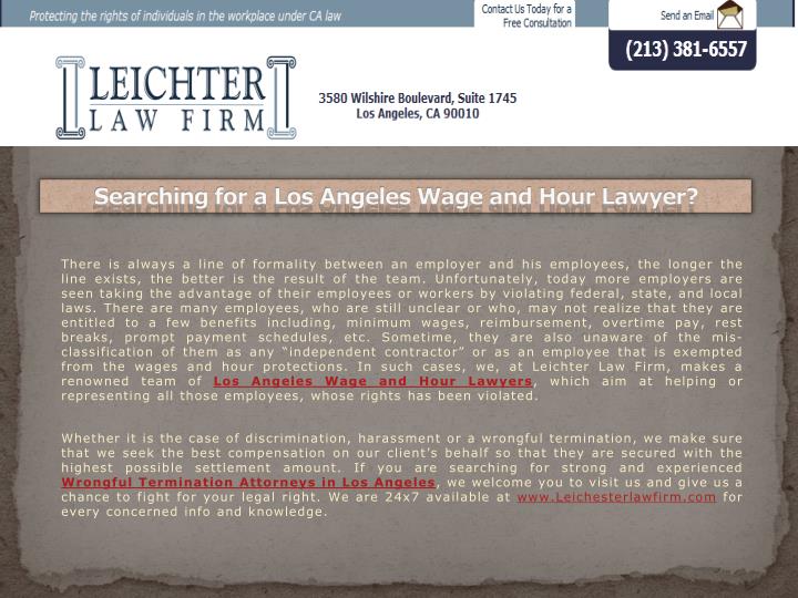 searching for a los angeles wage and hour lawyer