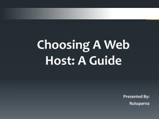 Choosing A Web Host: A Guide