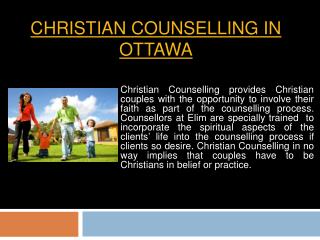 Christian Counsellor In Ottawa