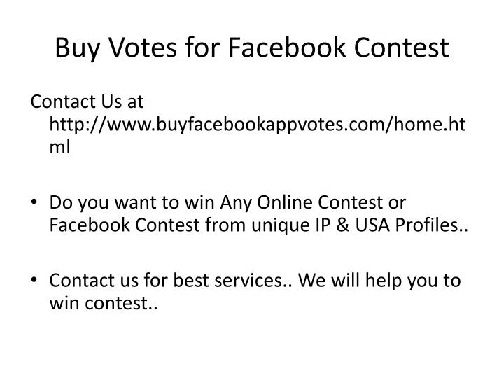 buy votes for facebook contest