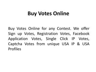 Buy Votes Online