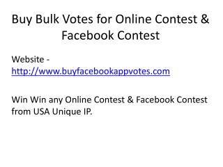 Buy Bulk Votes for Online Contest & Facebook Contest