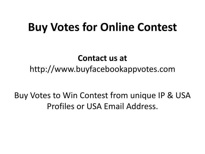 buy votes for online contest