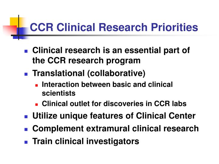 ccr clinical research priorities