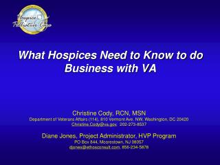 What Hospices Need to Know to do Business with VA
