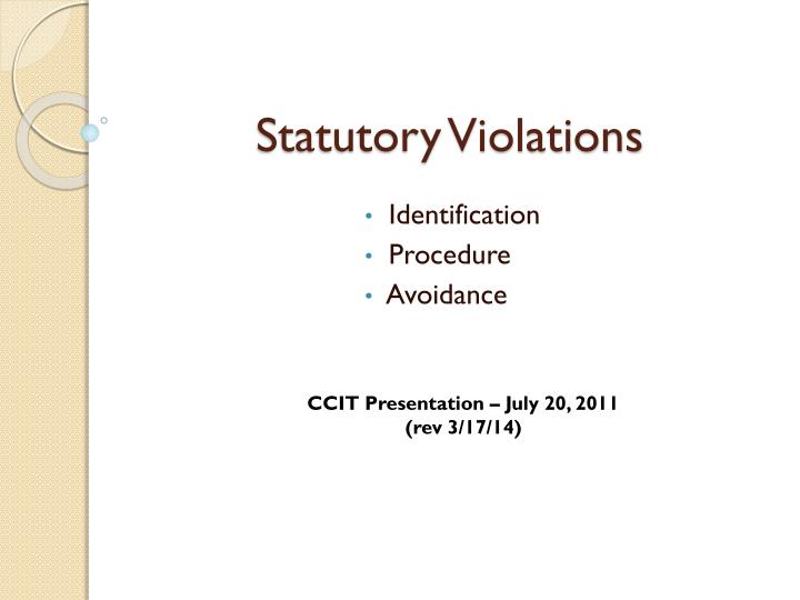 statutory violations