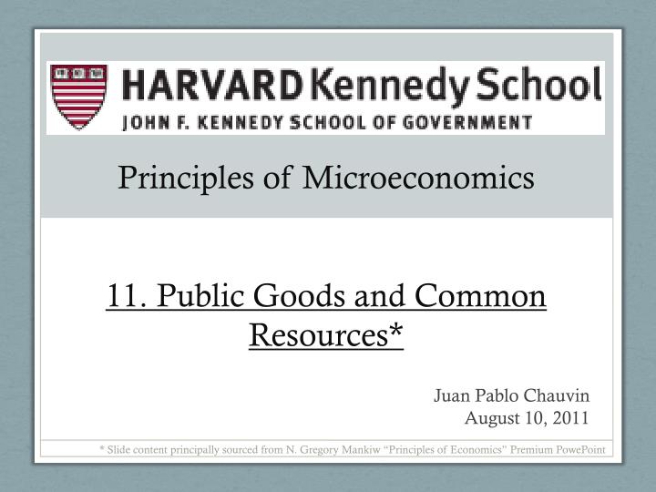 principles of microeconomics 11 public goods and common resources