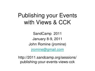 Publishing your Events with Views &amp; CCK