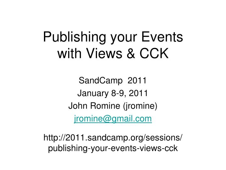 publishing your events with views cck