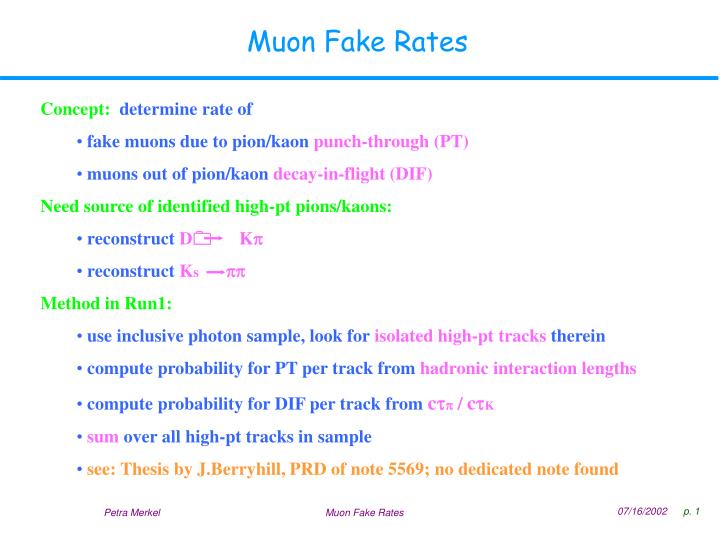 muon fake rates