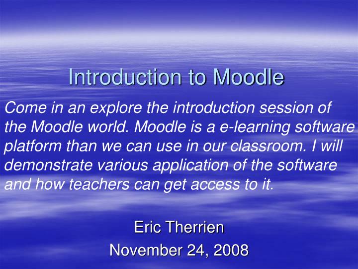 introduction to moodle