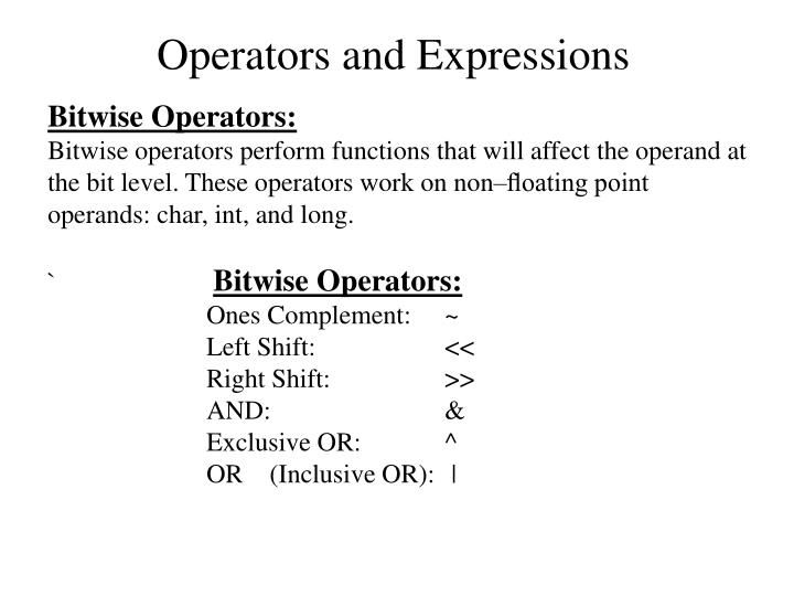 Ppt Operators And Expressions Powerpoint Presentation Free Download Id3314759 4214