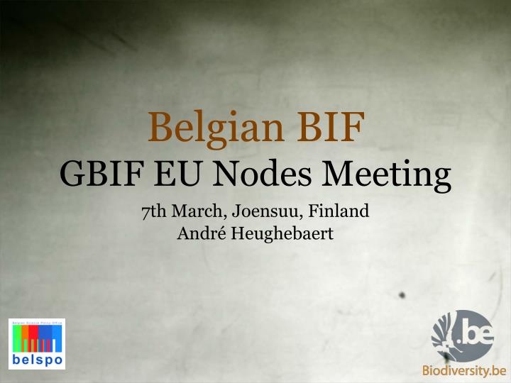 belgian bif gbif eu nodes meeting