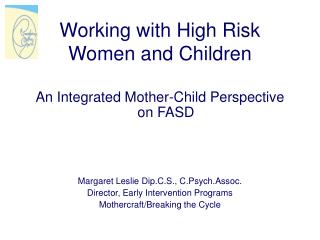 Working with High Risk Women and Children
