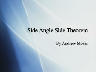 Side Angle Side Theorem