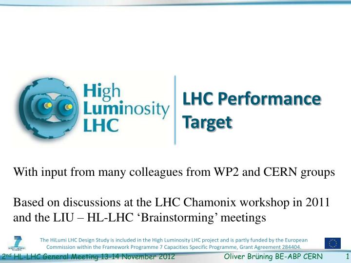 lhc performance target