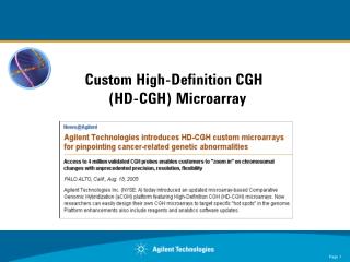 Custom High-Definition CGH (HD-CGH) Microarray