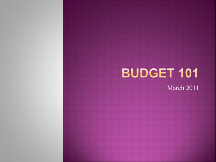 budget 101