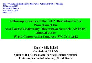 Follow-up measures of the IUCN Resolution for the Promotion of the