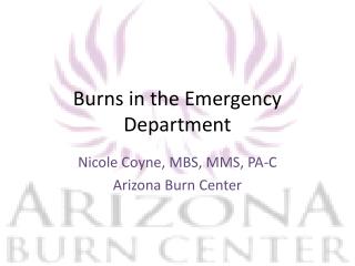 Burns in the Emergency Department