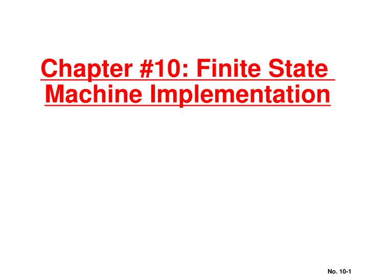 chapter 10 finite state machine implementation