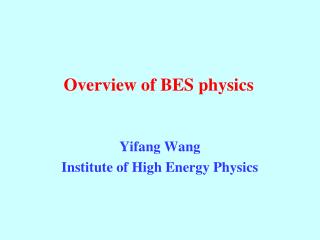 Overview of BES physics