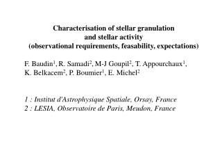 Characterisation of stellar granulation and stellar activity