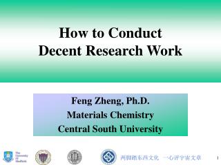 How to Conduct Decent Research Work