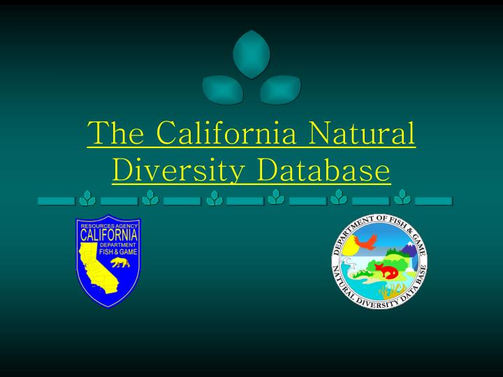 the california natural diversity database