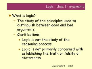 Logic - chap. 1 - arguments