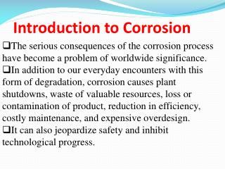 Introduction to Corrosion