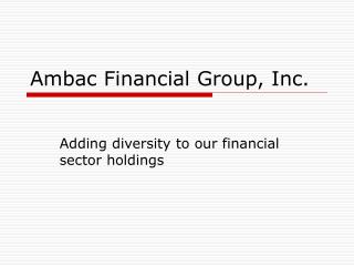 Ambac Financial Group, Inc.