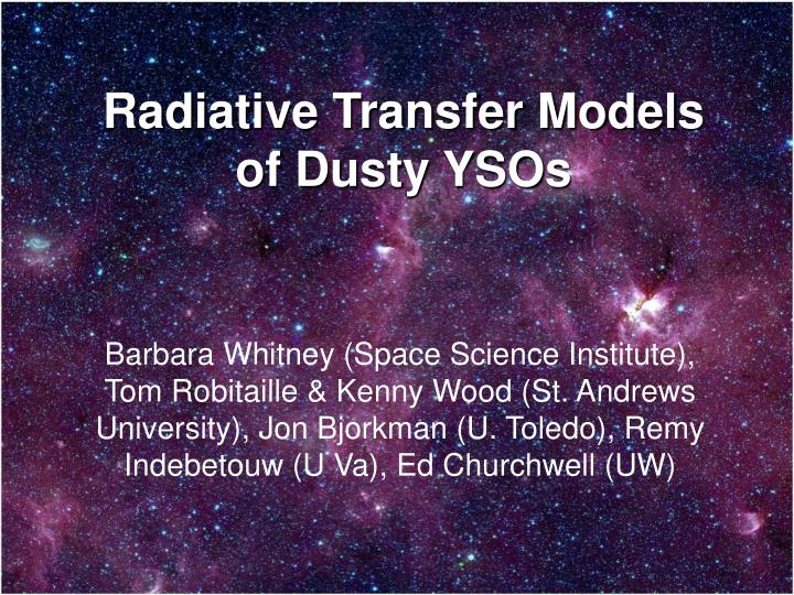 radiative transfer models of dusty ysos