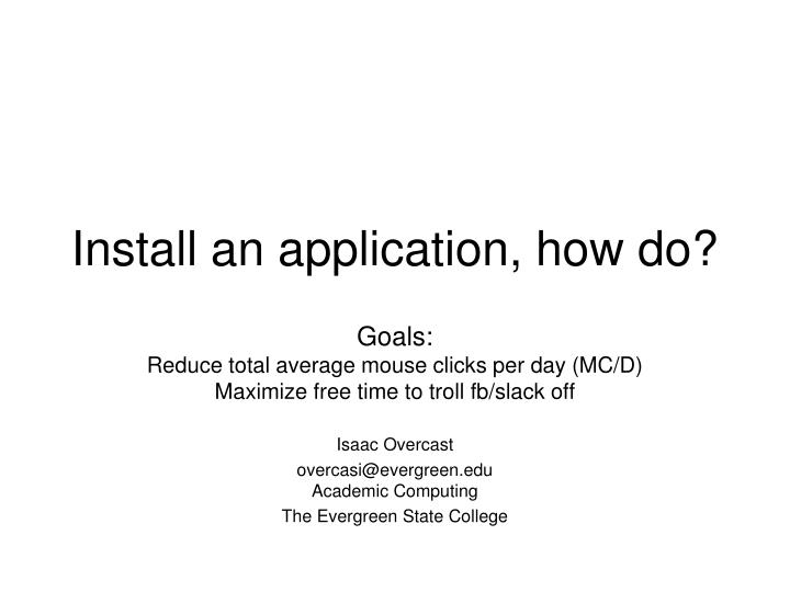 install an application how do