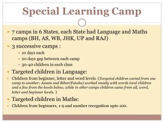 Special Learning Camp