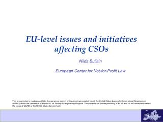 EU-level issues and initiatives affecting CSOs