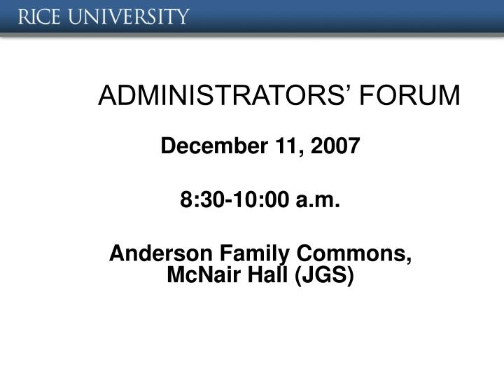 administrators forum