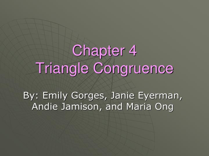 chapter 4 triangle congruence