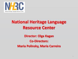 National Heritage Language Resource Center