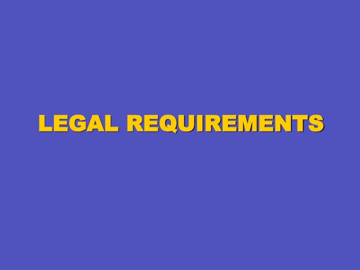 legal requirements