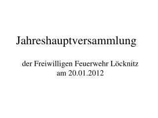 jahreshauptversammlung