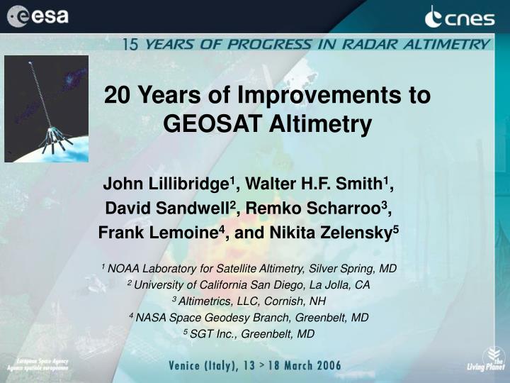 20 years of improvements to geosat altimetry