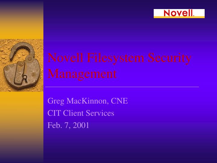 novell filesystem security management