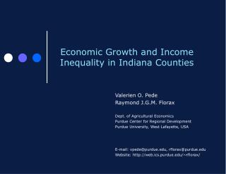 Economic Growth and Income Inequality in Indiana Counties