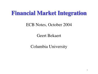 Financial Market Integration