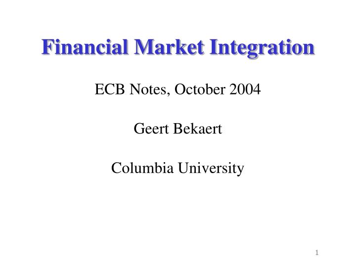 financial market integration