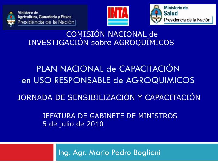 plan nacional de capacitaci n en uso responsable de agroquimicos